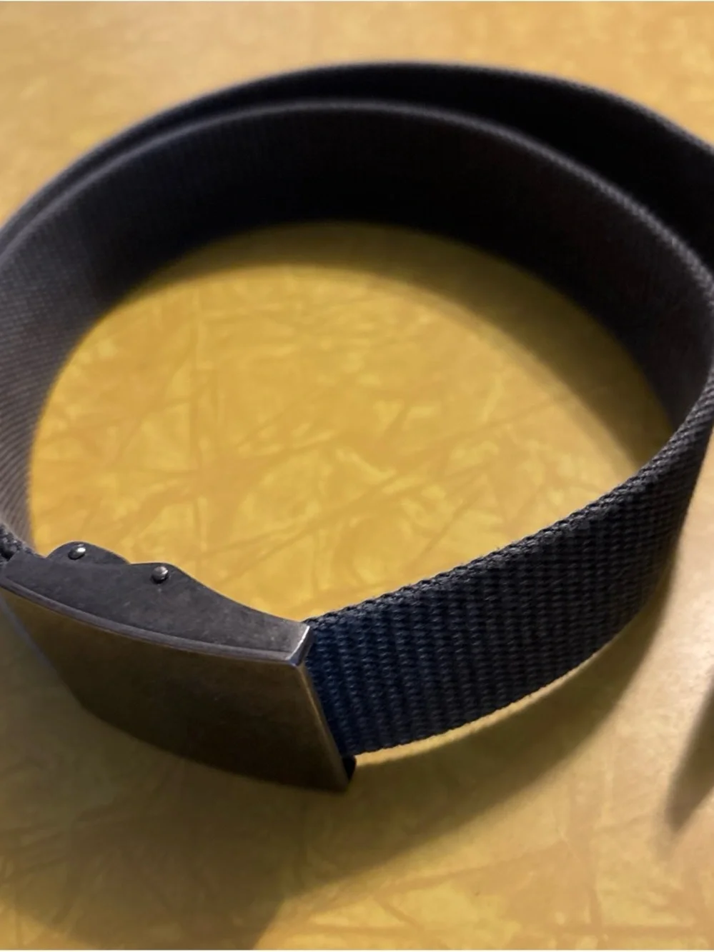 Men's Grey Webbing Belt with Brushed Metal Buckle